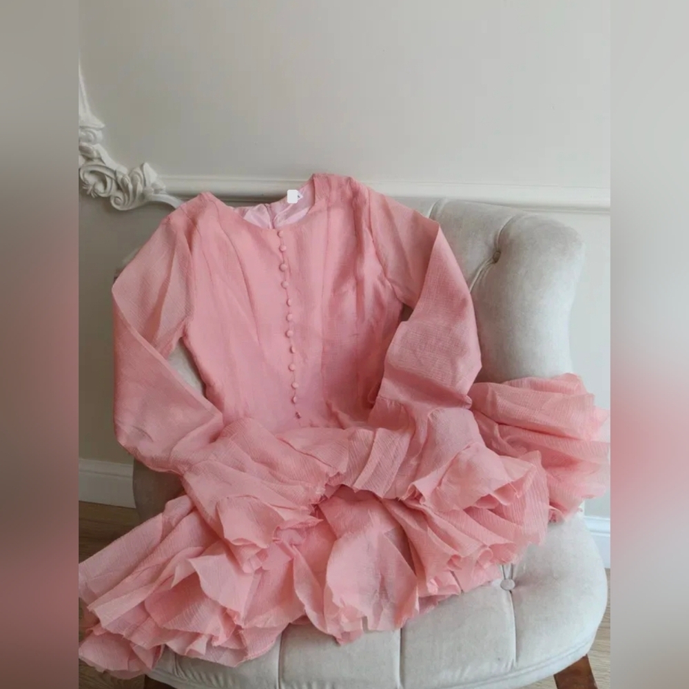 Stylish Pink Ruffle Dress
